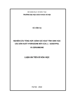 Nghiên Cứu Hoạt Tính Sinh Học Của Các Dẫn Xuất Hydrazone