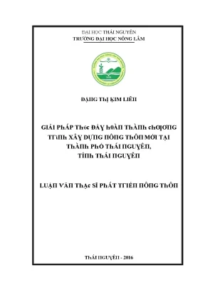 Giải Pháp Mới Cho Dựng Nông Thôn Tại Thái Nguyên