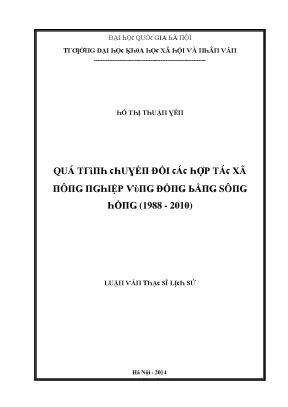Nghiên Cứu Đổi Mới Hợp Tác Xã Từ 1988 Đến 2010 Tại Hà Nội