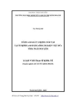 Nâng cao chất lượng đào tạo tại Cao đẳng Công nghiệp