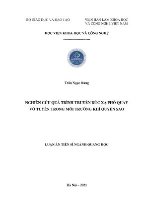 Nghiên Cứu Quá Trình Truyền Bức Xạ Trong Môi Trường Khí 