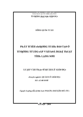 Phát Triển Chương Trình Đào Tạo Tại Trường Trung Cấp Văn