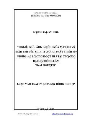 Nghiên cứu mật độ và phát triển của giống lúa tại Đại