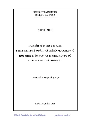 Nghiên cứu về Peak Flow ở trẻ em tại Thái Nguyên