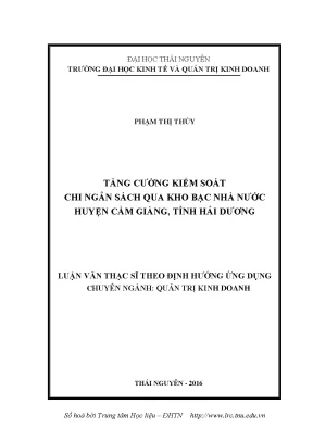 Tăng Cường Kiểm Soát Chi Ngân Sách Qua Kho Bạc Nhà Nước