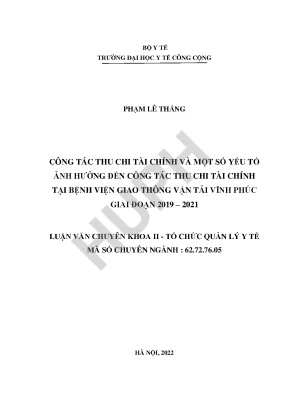 Công Tác Thu Chi Tài Chính Tại Bệnh Viện Giao Thông Vận 