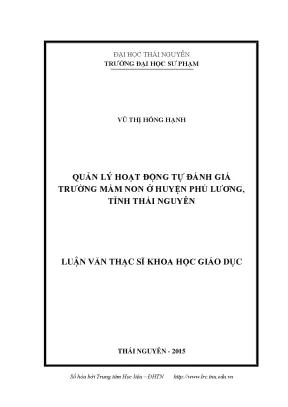 Quản Lý Tự Đánh Giá Trường Mầm Non Tại Huyện Phú Lương,