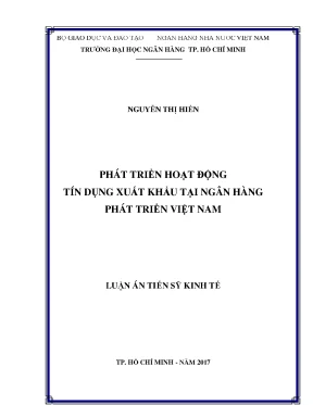 Phát Triển Tín Dụng Xuất Khẩu Tại Ngân Hàng Phát Triển