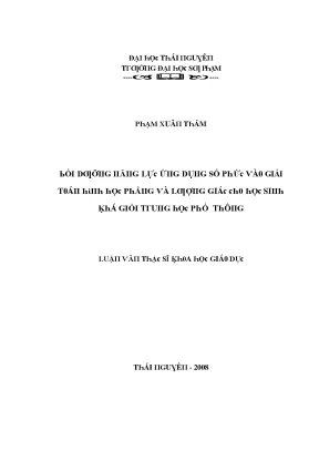 Nâng cao năng lực ứng dụng số phức trong giải toán hình