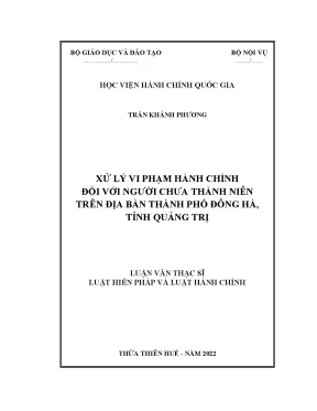Xử Lý Vi Phạm Hành Chính Đối Với Người Chưa Thành Niên