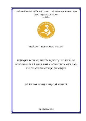 Hiệu Quả Dịch Vụ Phi Tín Dụng Tại Agribank Chi Nhánh Nam