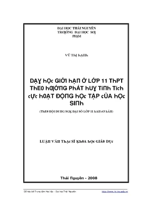 Phát triển phương pháp dạy học hiệu quả cho học sinh lớp 11
