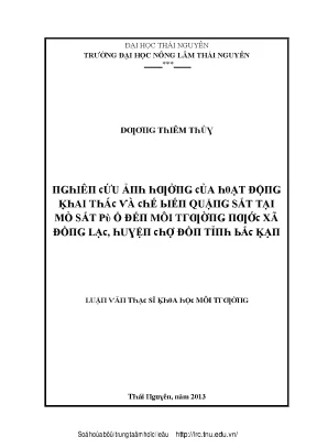 Nghiên cứu tác động môi trường của hoạt động khai thác