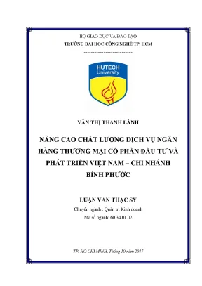 Nâng Cao Chất Lượng Dịch Vụ Ngân Hàng Tại BIDV Chi Nhánh