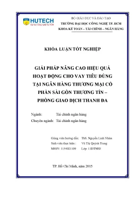 Giải Pháp Nâng Cao Hiệu Quả Cho Vay Tiêu Dùng Tại Ngân