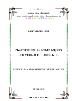 Nghiên cứu phát triển du lịch tại tỉnh Bình Định