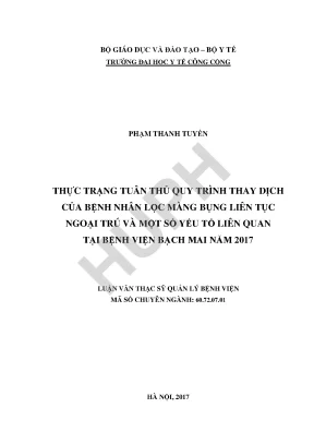 Nghiên Cứu Tuân Thủ Quy Trình Thay Dịch Lọc Màng Bụng