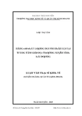 Nghiên Cứu Về Lưu Thủy Tâm Tại Trường Đại Học Kinh Tế Và