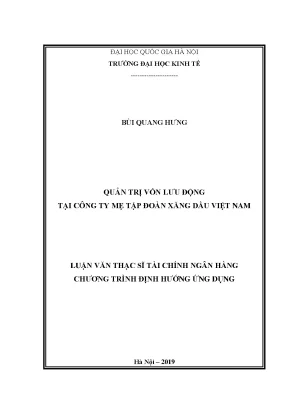 Quản Trị Vốn Lưu Động Tại Tập Đoàn Xăng Dầu Việt Nam