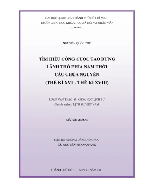 Công Cuộc Tạo Dựng Lãnh Thổ Phía Nam Thời Các Chúa