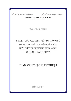 Nghiên Cứu Tối Ưu Hóa Máy Ép Viên Phân Bón Hữu Cơ Vi Sinh