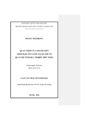 Quan Niệm Của Thanh Niên Về Quan Hệ Tình Dục Trước Hôn