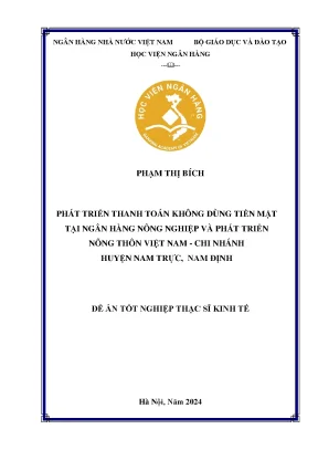 Phát Triển Thanh Toán Không Dùng Tiền Mặt Tại Agribank