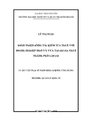 Kiểm Tra Thuế Đối Với Doanh Nghiệp Tại Thái Nguyên