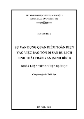 Bảo Tồn Di Sản Du Lịch Sinh Thái Tràng An: Vận Dụng Quan