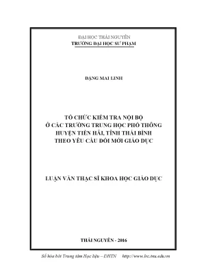 Tổ Chức Kiểm Tra Nội Bộ Tại Trường THPT Huyện Tiền Hải,
