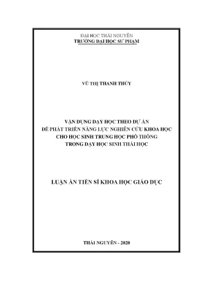 Phát Triển Năng Lực Nghiên Cứu Khoa Học Cho Học Sinh 