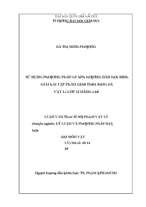 Giải Bài Tập Vật Lý Lớp 12: Phương Pháp và Ứng Dụng