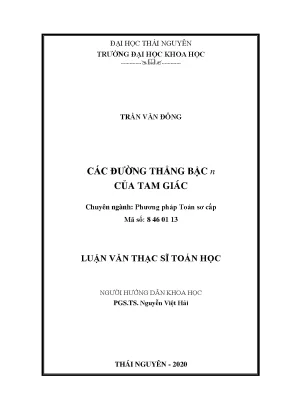 Các Đường Thẳng Bậc N Trong Hình Học Tam Giác