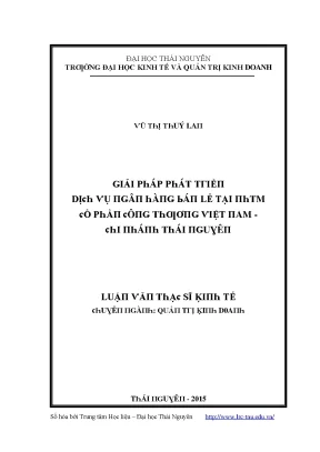 Nghiên cứu phát triển dịch vụ bán lẻ tại Thái Nguyên