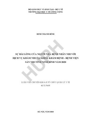 Sự Hài Lòng Của Người Nhà Bệnh Nhân Nhi Tại Bệnh Viện