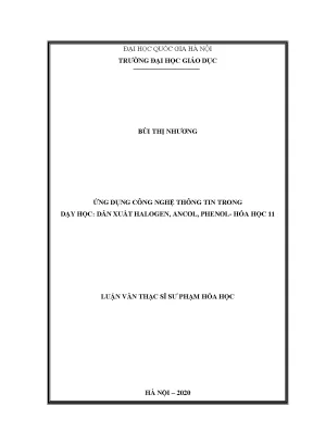 Ứng Dụng Công Nghệ Thông Tin Trong Dạy Học Hóa Học: Dẫn