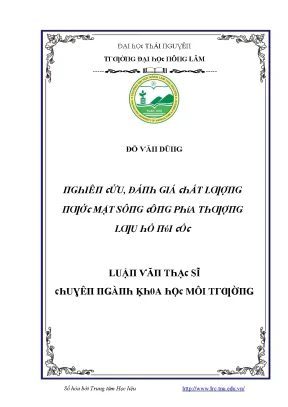 Đánh giá chất lượng nước mặt sông thượng lưu hồ Núi Cốc