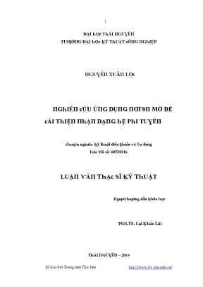 Nghiên cứu ứng dụng nowrowrron mờ trong nhận dạng hệ phi