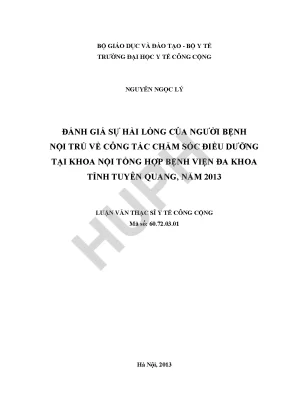 Đánh giá sự hài lòng của bệnh nhân nội trú về chăm sóc