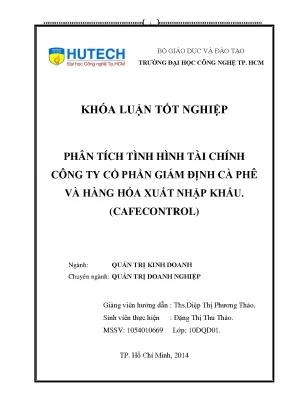 Phân Tích Tình Hình Tài Chính Công Ty Cổ Phần Giám Định