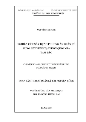 Phương Án Quản Lý Rừng Bền Vững Tại Vườn Quốc Gia Tam Đảo
