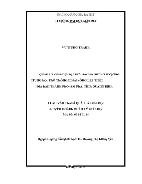 Quản lý giáo dục đạo đức cho học sinh trường trung học