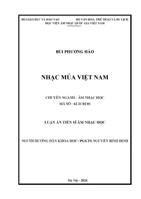 Nghiên Cứu Âm Nhạc Múa Việt Nam: Luận Án Tiến Sĩ của Bùi 