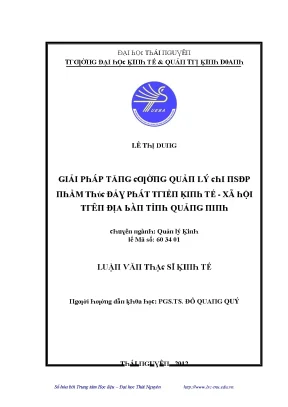 Giải pháp quản lý ngân sách địa phương để phát triển