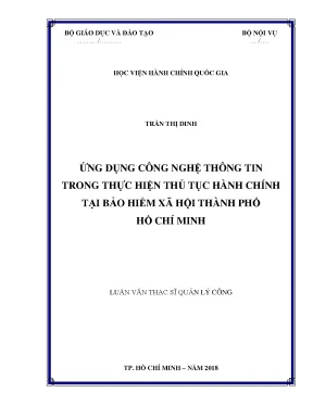 Ứng Dụng Công Nghệ Thông Tin Trong Thủ Tục Hành Chính