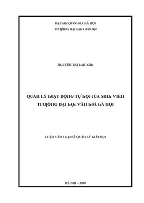 Quản Lý Hoạt Động Tự Học Của Sinh Viên Trường Đại Học 