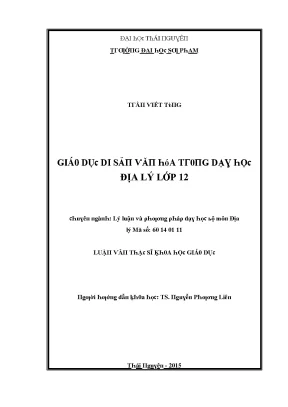 Nghiên cứu Địa lý lớp 12: Lý luận và thực tiễn