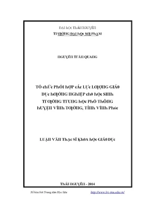 Tổ Chức Phối Hợp Giáo Dục Hướng Nghiệp Cho Học Sinh