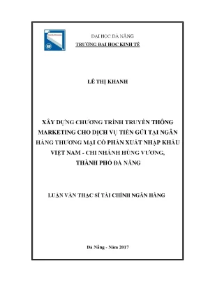 Chương Trình Truyền Thông Marketing Dịch Vụ Tiền Gửi Tại