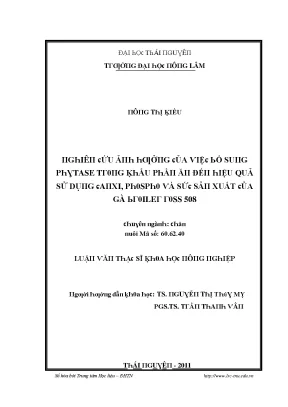 Đại học Thái Nguyên: Hiệu quả sử dụng phốt phát trong